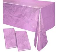 Tovaglia usa e getta in plastica premium (confezione da 2, viola, 1 m x 2,7 m) - Elegante tovaglia per feste - Facile da pulire per compleanni - Tovaglia rettangolare di PixiPy
