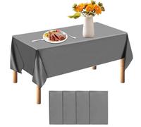 Tovaglia Usa e Getta,Tovaglie Grigie,4 Pezzi Tovaglia da Esterno,137 x 274 cm Copritavolo Rettangolare,Tovaglie Usa e Getta per Uso Interno ed Esterno per Casa Ristorante Compleanni Picnic Banchetti