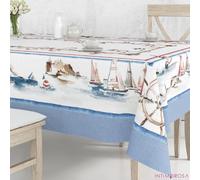 Tovaglia Vingi Tiffany cod.14 fantasia barche a vela cotone
