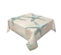 Tovaglia vintage con tre stelle marine, lavabile, decorazione per la cucina, 152,4 x 152,4 cm