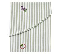 Tovaglia Westwing Melony in cotone a righe bianco e verde rotonda 180 cm