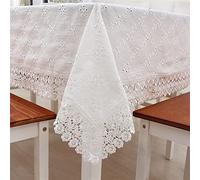 tovagliaNappes Nappe en Coton Simple en Dentelle Tissu De Table De Café Rectangulaire Brodé Serviette De Couverture De Nappe Généreuse Blanche Nappe Ronde De Style Pastoral
