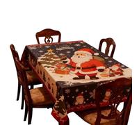 Tovaglie Da Tavola Natalizie Rettangolari,Babbo Natale e Renne Riutilizzabile - Tovaglia Con Stampa Di Babbo Natale E Alce | Per Cucina Sala Da Pranzo Ristorante Casa Colonica Festa Invernale Decorazi