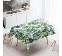 Tovaglie da Tavolo Impermeabile Rettangolare, Chickw11 Antimacchia Antipolvere da Tavolino Cucina Tavolo da Giardino Decorazione Foglie Tropicali Stampa 3D (Foglie di palma,140x240cm)