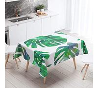 Tovaglie da Tavolo Impermeabile Rettangolare, Chickw11 Antimacchia Antipolvere da Tavolino Cucina Tavolo da Giardino Decorazione Foglie Tropicali Stampa 3D (Foglia,140x180cm)