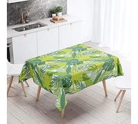 Tovaglie da Tavolo Impermeabile Rettangolare, Chickw11 Antimacchia Antipolvere da Tavolino Cucina Tavolo da Giardino Decorazione Foglie Tropicali Stampa 3D (Erba,100x140cm)