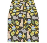 Tovaglie in PE con tema pasquale e primavera, fiori e uova, 130 x 220 cm, pensate per la copertura della tavola (3001)