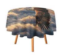 Tovaglie rotonde con aquila in volo al tramonto, da 36 pollici, con motivo astratto dell'aquila calva americana per la cucina, la sala da pranzo e la tovaglia rotonda.