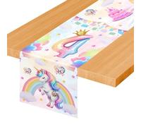 Tovaglie unicorno per bambini di 4 anni, tovaglia unicorno per compleanno bambini, tovaglia di compleanno, tovaglia unicorno per feste, per decorazioni di compleanno unicorno(180 x 30 cm) (Unicorno-4)