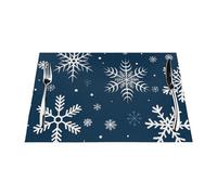 Tovaglietta all'americana in tessuto a forma di fiocco di neve, resistente alle macchie, lavabile