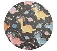 Tovaglietta all'americana in vinile resistente al calore per tavolo da pranzo per interni ed esterni, motivo dinosauri, colore: nero