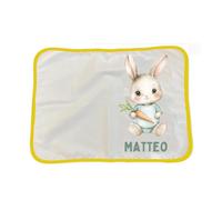 Tovaglietta americana animali grafiche varie leone scimmietta in cotone personalizzabile per colazione pranzo cena merenda a scuola con testo a scelta personalizzate 48 x 35 cm circa