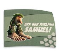 TOVAGLIETTA AMERICANA IN TESSUTO JUTA PER LA SCUOLA INFANZIA, ELEMENTARE, ASILO PERSONALIZZABILE CON NOME BRAINROT BRR BRR PATAPIM ADATTA PER COLAZIONE, MERENDA IN CLASSE 40X30 CM