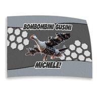 TOVAGLIETTA AMERICANA IN TESSUTO JUTA PER LA SCUOLA INFANZIA, ELEMENTARE, ASILO PERSONALIZZABILE CON NOME BRAINROT BOMBARDINI GUSINI ADATTA PER COLAZIONE, MERENDA IN CLASSE 40X30 CM