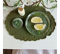 Tovaglietta americana Ovale Boutis Shabby Chic Colore Verde Scuro Blanc Mariclo'