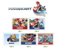 Tovaglietta americana SUPER MARIO BROS e KART personalizzabile con il nome