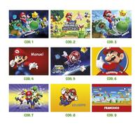 Tovaglietta americana SUPER MARIO BROS e KART personalizzabile con il nome