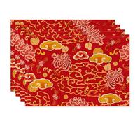 Tovaglietta Cinese per il Capodanno, Tovaglia per Capodanno cinese, Tovagliette per le Vacanze, 4 Tovagliette Resistente al Calore e Antiscivolo, Decorazione Della Tavola del Festival di Primavera