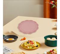Tovaglietta di lusso in silicone con fiori in pizzo rosa migliora la decorazione