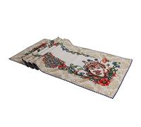 TOVAGLIETTA E RUNNER Centrotavola quadrata e striscia in tessuto Gobelin Jacquard, Realizzata in Italia (TOVAGLIETTA, TESTE DI MORO DIS 2) (Runner 40x140 (7641))