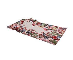 TOVAGLIETTA E RUNNER Centrotavola quadrata e striscia in tessuto Gobelin Jacquard, Realizzata in Italia (DISEGNO CACTUS) (runner 40x100 (7640))