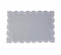 Tovaglietta grigia 30x45 cm in poliestere, bordo smerlato argento, XMas