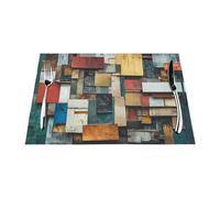 Tovaglietta in tessuto, resistente al calore, facile da pulire, adatta per feste all'aperto, decorazione da cucina, accessori da tavolo, 30,5 x 45,7 cm, immagine di frammenti di memoria