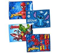 Tovaglietta in Tessuto Set 4 Pezzi Bambino, Per Spiderman Avengers Stitch Fan, 40x30cm, Pranzo, per il Tempo Libero e la Scuola, Pieghevole