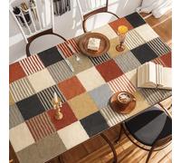 Tovaglietta Rettangolare In PVC Non Lavabile Con Motivo A Blocchi Di Colore, Resistente All'usura,Impermeabile E Resistente All'olio,Adatta For Tavolo Da Pranzo,Mobile TV(Squares,23.6x47.2in)