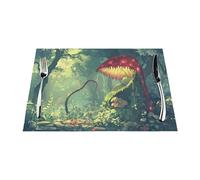 Tovaglietta tessuta 1 PC resistente al calore facile da pulire Adatto per feste all'aperto decorazione casual cucina accessori da tavolo 30,5 x 45,7 cm La misteriosa Venere acchiappamosche aspetta