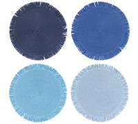 VILLA D'ESTE HOME TIVOLI Tovaglietta Tonda con Frange Shades of Ocean Set 4 Pezz