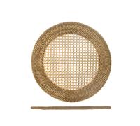 Tovaglietta tonda realizzata in rattan naturale-chiaro. Diametro 36 cm