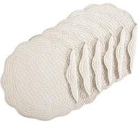 Tovaglietta,Tovagliette Lavabili Set di 6 tovagliette trapuntate tovagliette rotonde lavabili for tavolo da cucina-tovagliette rotonde in tessuto di cotone da 13 pollici(Camel)