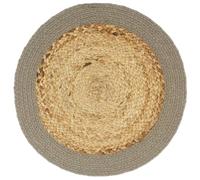 Tovagliette 4 pz Naturale e Grigio 38 cm in Juta e Cotone