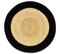 Tovagliette 4 pz Naturale e Nero 38 cm in Juta e Cotone