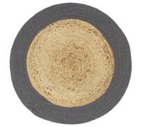 Tovagliette 6 pz Naturale e Antracite 38 cm in Juta e Cotone