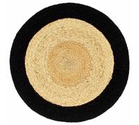 Tovagliette 6 pz Naturale e Nero 38 cm in Juta e Cotone