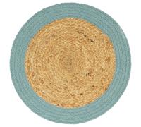 Tovagliette 6 pz Naturale e Verde 38 cm in Juta e Cotone