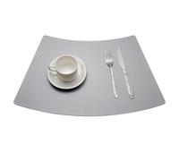 Tovagliette a cuneo da 4/6/8 pezzi, 19,6" x 12,9" in similpelle, tovagliette rotonde antiscivolo, resistenti al calore, tovagliette da cucina(Light gray,Set of 8)