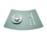 Tovagliette a cuneo da 4/6/8 pezzi, 19,6" x 12,9" in similpelle, tovagliette rotonde antiscivolo, resistenti al calore, tovagliette da cucina(Light green,Set of 4)
