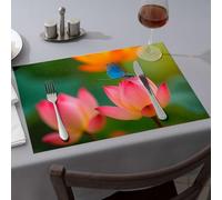 Tovagliette a libellula blu posatoi su un fiore di loto rosa tovagliette da pranzo tovaglia occidentale moderna decorazione fattoria (1PCS)