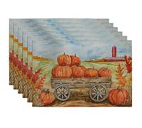 Tovagliette a tema zucca autunnale, antiscivolo, lavabili e dallo stile | Tovagliette rustiche a tema autunnale con zucche, antiscivolo e lavabili, perfette per decorare la tavola in base alla