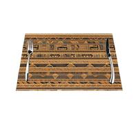 Tovagliette all'affresco egiziano, adatte per ristoranti, cucina, feste, in PVC, lavabili e facili da pulire, resistenti al calore e antiscivolo (set da 4, set da 6)