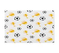 Tovagliette all'americana a forma di trofei di calcio, resistenti al calore, antimacchia, lavabili, per cucina, tavolo da pranzo, tovagliette in vinile tessuto in PVC (calcio)