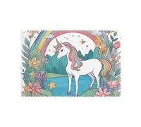 Tovagliette all'americana con unicorni by The River per decorazione della tavola con motivi alla moda, adatte per casa, hotel e banchetti