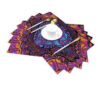 Tovagliette all'americana in PVC intrecciato con arte Hamsa ebraica, tovagliette antimacchia, resistenti al calore e all'olio, decorazioni per feste e riunioni in cucina.