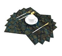 Tovagliette all'americana in PVC intrecciato con arte Hamsa ebraica, tovagliette antimacchia, resistenti al calore e all'olio, decorazioni per feste e riunioni in cucina.