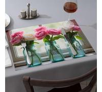 Tovagliette all'americana primaverili con ispirazioni floreali: amore, crescere, grazia, tovaglietta pasquale decorazione per la tavola (4 pezzi)