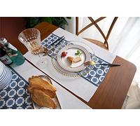 Tovagliette Americana Cotone Lavabili Tessuto Stoffa Personalizzate per Colazione Pranzo Centro Tavola Moderno per Cucina Ristorante Idee Regalo Casa Nuova set 6pezzi cerchio blu 35 X 48cm