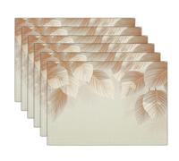 Tovagliette Americana Fiori Eleganti Lavabili, Set di 4 Tovagliette Rosa 3D Non-scivolose Resistenti al calore Tovaglietta Antimacchia per Tavolo da Cucina, 45x30 cm, Rosa